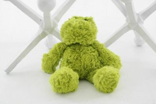 The Manhattan Toy Company Fuzzy Green Frog Plush Stuffed Animal Toy Doll 8 "