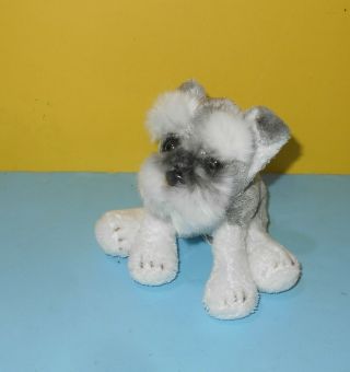 6 " Russ Berrie Yomiko Classics Sunny Schnauzer Gray White Puppy Dog Plush Toy