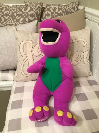 Barney Plush 1992 Playskool Talking Purple Dinosaur Plush Stuffed Toy See Video