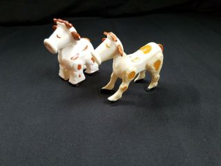 Vintage Fisher - Price Little People Farm Animals 2 White/brown Cows