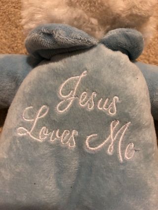 Dan Dee Collector ' s Choice Plush Blue & White Bunny Rabbit Sings Jesus Loves Me 4