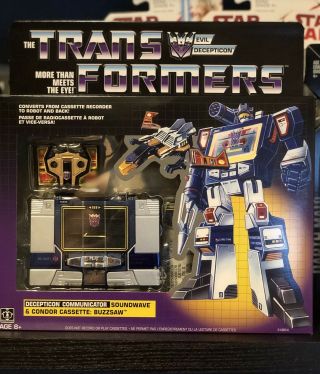 Hasbro Transformers Soundwave W/ Buzzsaw G1 Reissue Walmart Exclusive In Hand