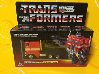 Transformers Optimus Prime G1 Walmart Exclusive Autobots Reissue - Box