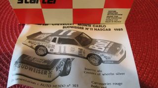 Starter Resin 1/43 Nascar Unbuilt Kit Chevrolet Monte Carlo Budweiser 1985
