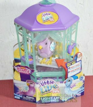 Little Live Pets Light Up Songbirds With Cage - Purple