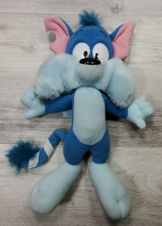 1990 Tiny Toon Adventures Furrball Plush Cat Kitty 10 " Blue
