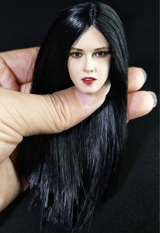 1:6 Scale Black Hairs Female Head Sculpt Kristen Stewart Hair F 12  Figure