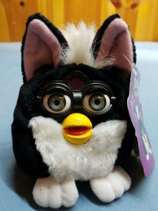 1999 Furby Buddies Plush Bean Bag Toy Tiger Electronics Animal (black/white)