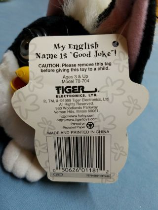 1999 Furby Buddies Plush Bean Bag Toy Tiger Electronics Animal (Black/White) 3