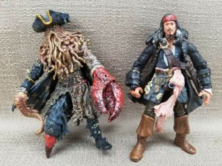 Pirates Of The Caribbean Jack Sparrow And Davy Jones 3.  75 " Action Figure Zizzle