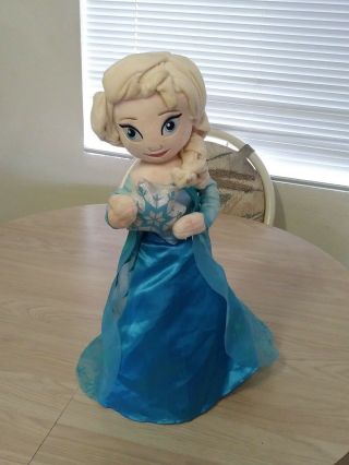 Disney Frozen 21 " Elsa Princess Stuff Plush Christmas Greeter Snowflake Doll