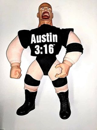 Stone Cold Austin 3:19 Wwe Wrestling Doll Plush Rubber Head Hands Plush Body