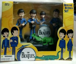 The Beatles Deluxe Box Set - Mcfarlane Toys 2004 Cartoon Tv Series Figures Mib