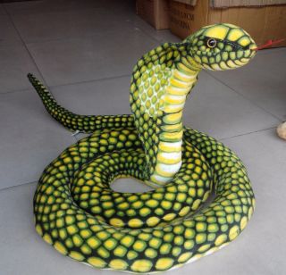 Cobra Plush Toy 110 " /2.  8m Stuffed Animal Emulational Anaconda Green Snake King