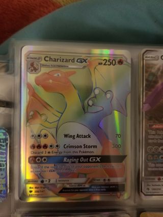 Charizard - Gx Pokemon Tcg Card S&m Burning Shadows 150/147 Secret Rare Rainbowhp