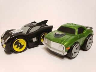 Fisher Price Shake N Go Green Lantern & Batmobile Motorized Cars
