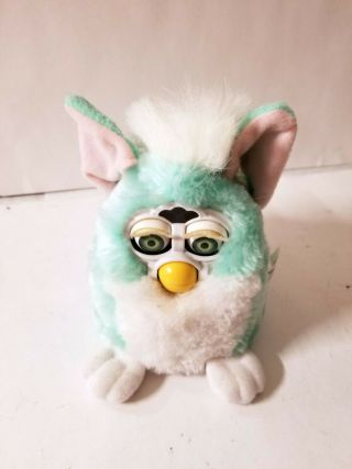 Tiger Furby Babies Light Teal Blue White Hair Electronic Toy Not
