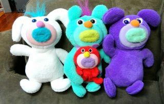 (3) Sing - A Ma - Jig - White - Purple - Green Mom W/red Baby Fisher Price Plush