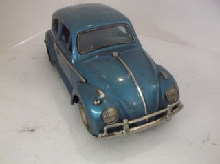 Vintage Vw Bug Battery Op Tin Car Mystery Action Beetle