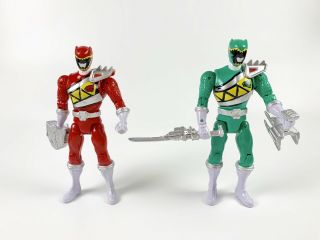 2 Power Rangers Dino Charge 7 " Figures Green Red