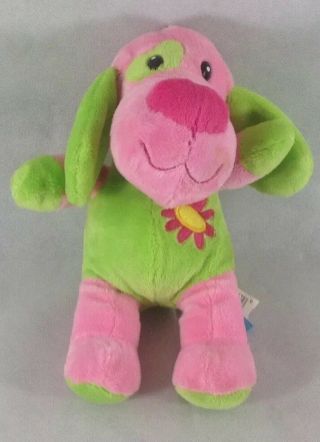 Dan Dee Collectors Choice Green/pink Dog Toy 10 ".  M7
