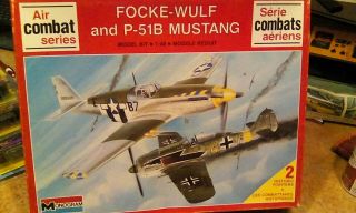 Monogram 1/48 Air Combat Series P - 51b And Focke - Wulf Fw - 190 (rare)