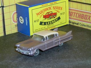 Matchbox Lesney Cadillac 60 Spec 27 Cx Lilac Pink Clr Win Spw Sc6 Nm Crafted Box
