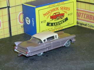 Matchbox Lesney Cadillac 60 Spec 27 cX lilac pink clr win SPW SC6 NM crafted box 2