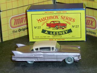 Matchbox Lesney Cadillac 60 Spec 27 cX lilac pink clr win SPW SC6 NM crafted box 4