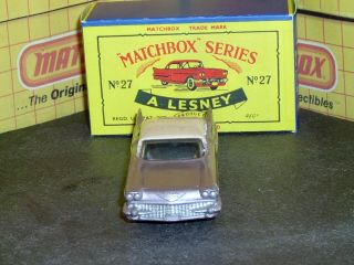 Matchbox Lesney Cadillac 60 Spec 27 cX lilac pink clr win SPW SC6 NM crafted box 5