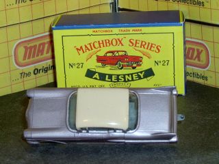 Matchbox Lesney Cadillac 60 Spec 27 cX lilac pink clr win SPW SC6 NM crafted box 7