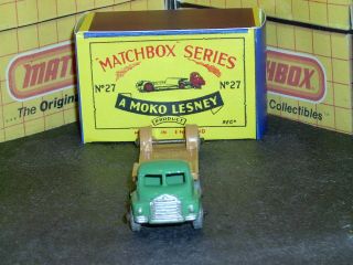 Matchbox Moko Lesney Bedford Low Loader 27 a2 MW braces SC4 NM & crafted box 5