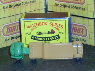 Matchbox Moko Lesney Bedford Low Loader 27 a2 MW braces SC4 NM & crafted box 7