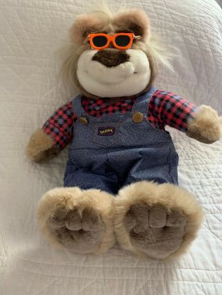 & - Tyco Real Talkin Bubba Redneck Stuffed Plush Bear 16 Inch 1997