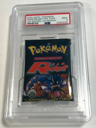 2000 Wotc Pokemon Team Rocket 1st Edition Gyarados Pack Psa 9 (d)