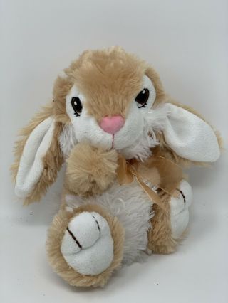 Dan Dee Plush Bunny Rabbit Small Soft Tan Stuffed Animal Wide Eyed Toy 7 " Tall