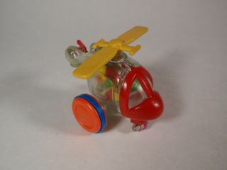 Yct Clear Multicolor Toy Mini Helicopter Skelecoptor 1992 Friction Driven Childs