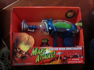 " Mars Attacks " Mib " Martian Brain Disintegrator " Gun (1996) In Orange Box.  Rare
