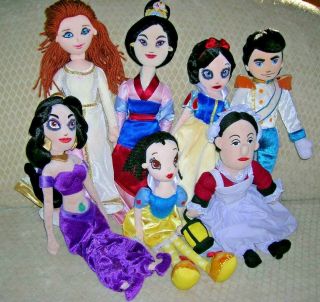 (7) Plush Disney,  Shrek & Little Thinkers Rag Dolls Princess Fiona,  Snow White