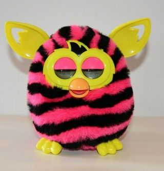 Furby Boom 2013 - Pink And Black Stripes Pattern,  Hasbro