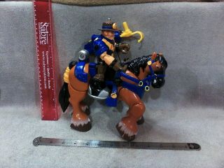 Rescue Heroes 7in Fisherprice Mattel Action Figure Captain Clydes & Horse Dale