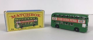 Matchbox Car Lesney England 74 Daimler Bus Esso Gas Green Box 1968