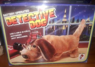 Vintage 1970’s Battery Operated Detective Dog By Fu Shin Toys