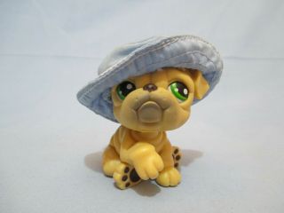 Littlest Pet Shop Dog Bulldog 107 With Hat Accessory Authentic Lps