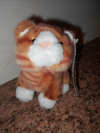 Animal Squeezers Tabby Cat Plush Tl 7 " Tall Kitten Kitty Stuffed Animal Toy