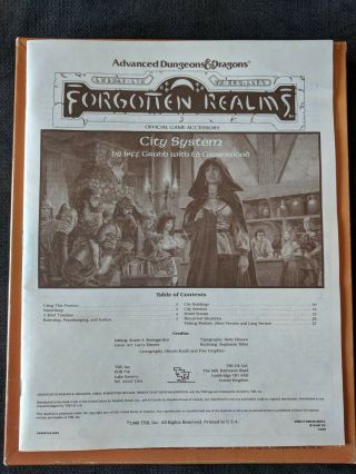 1st Edition 1988 AD&D: Forgotten Realms City System TSR 1040 5