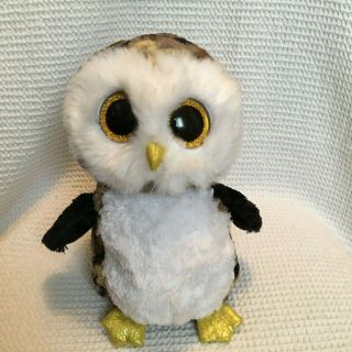 Ty Beanie Boos Plush Owl Owliver Medium 9 " Tall Stuffed Animal Toy