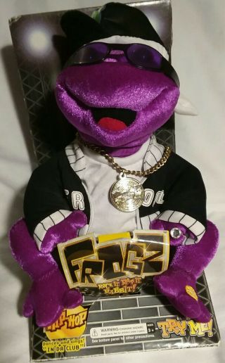 Gemmy Frogz Rock It Rap It Ribbit Hip Hop Frog 50 Cent In Da Club Plush Purple