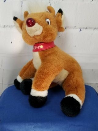 Rudolph The Red Nose Reindeer Plush Stuffed Animal Musical Nose Lights 15 " Macys