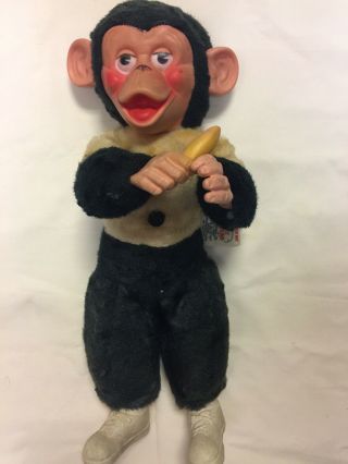 Vintage Mr.  Bim Zip Zippy Monkey Rubber Face 16 " Banana Plush